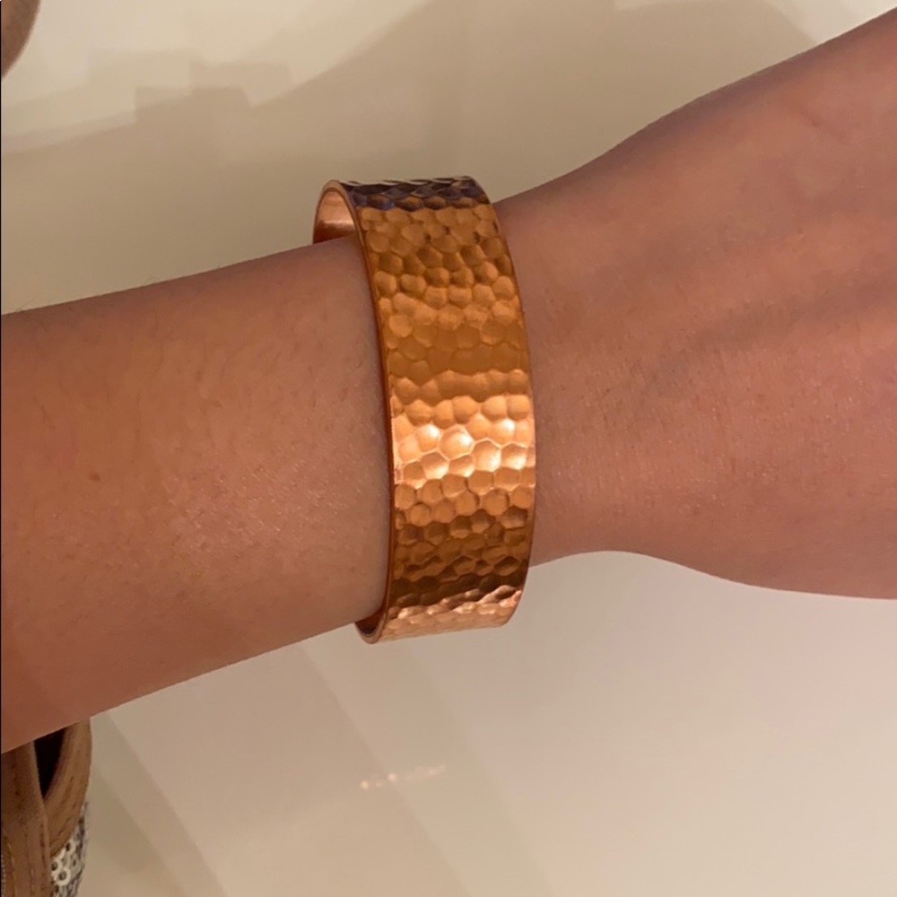 Hammered copper cuff bracelet